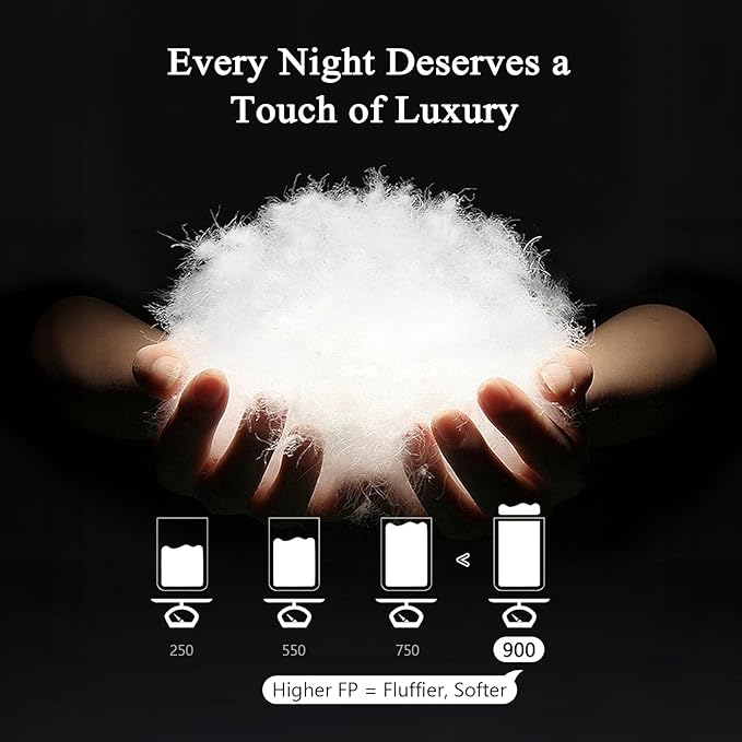 DWR Superior Luxury Feather Down Comforter California King Size, Ultra-Soft Rose-Silk Cotton-Blend Fabric, High FP All Season Medium Warmth Bed Duvet Insert(104"x96", White)