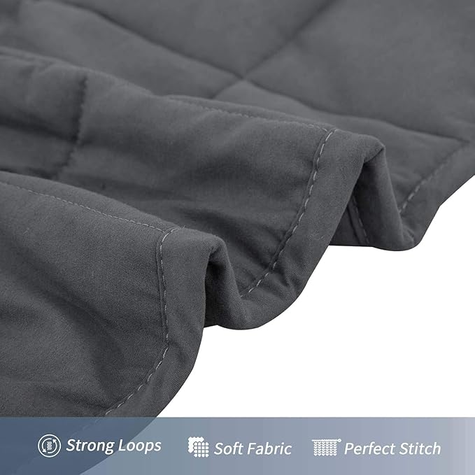 Smart Queen Weighted Blanket for Adults,(78"x85",25lbs Grey) Full Size Soft Cooling Heavy Blanket for Sleeping, Breathable Blanket with Glass Beads Perfect for 220-280 lbs,All Season,Machine Washable