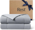 REST® Evercool® Cooling Comforter, Full/Queen, Blanket for Hot Sleepers, All Season Bedding to Keep Cool for Night Sweats, Breathable Lightweight Blanket, 90"x90" Inches, Cool Gray