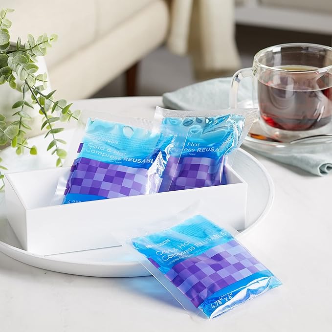 McKesson Cold and Hot Compress Reusable [24 Pack] Gel Ice Hot Packs for Injuries, 4.75 in x 6 in