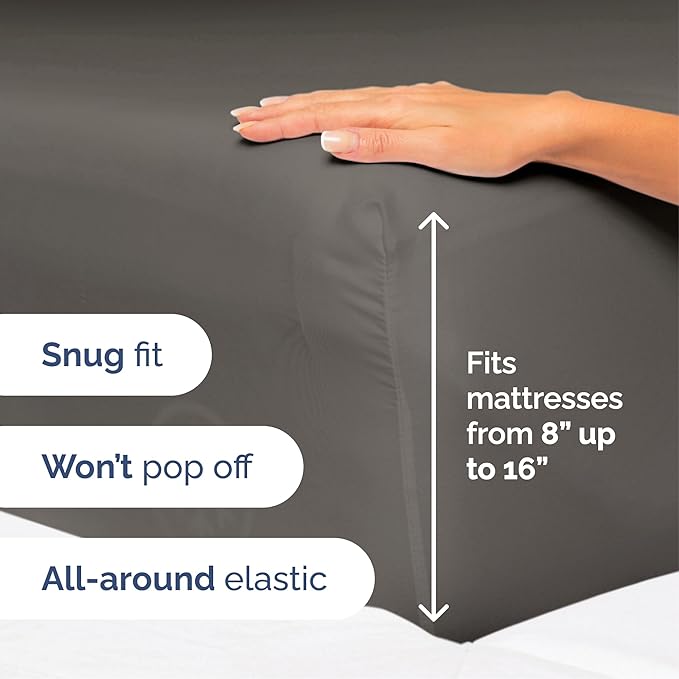 Cal King Size 4-Piece Sheet Set - Extra Soft, Breathable & Cooling - Hotel Luxury Durable Bed Sheets for Women & Men - Deep Pockets, Easy-Fit & Wrinkle-Free - Cool Brown Oeko-Tex