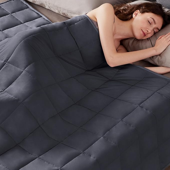 Weighted Blanket Queen/King Size (80"x87" 17lbs),Ultra Soft and Cozy Cooling Weighted Blanket for Adult,Heavy Blanket with Machine Washable Soft Blanket, Dark Grey