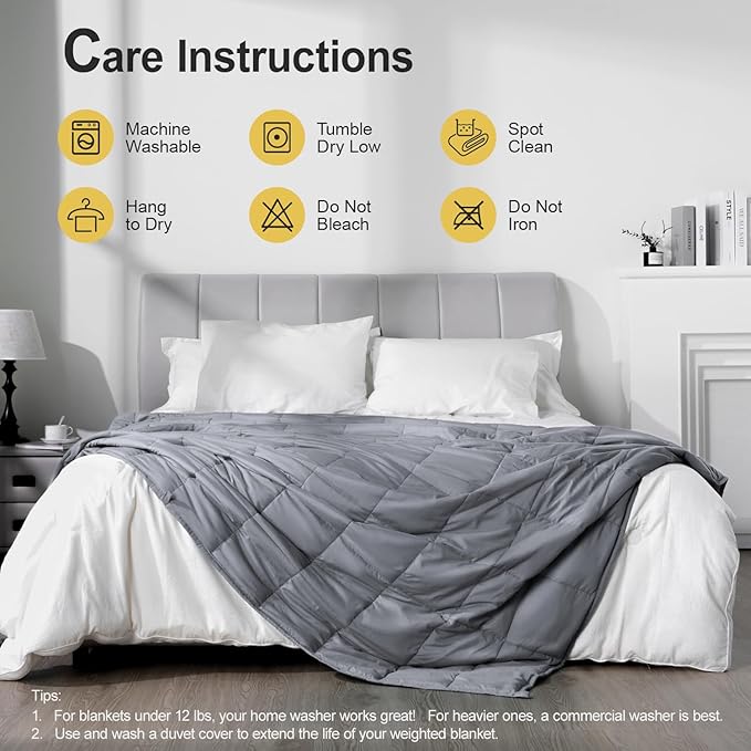 Lofus Weighted Blanket for Adults 10 lbs 60"x 80" Queen Size, Breathable All-Season Weighted Heavy Blankets, Soft Microfiber with Premium Glass Beads for Sleeping, Grey