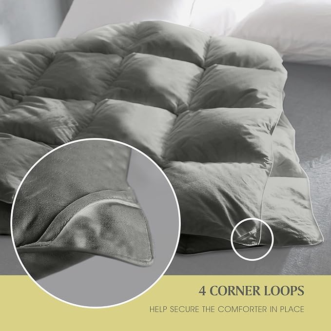 Farm to Home Down Alternative Comforter Queen Size Organic Cotton Duvet Insert Hotel Collection Hypoallergenic Machine Washable 98 x 90 for All Season