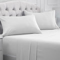 Mellanni King Sheets Set - 4 PC Iconic Collection Bedding - Hotel Luxury, Extra Soft, Cooling Bed Sheets - Wrinkle, Fade, Stain Resistant (King, Striped White)