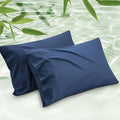 Bedsure Pillow Cases Standard Size, Cooling Pillow Cases, Rayon Derived from Bamboo Navy Blue Pillowcases Standard Set of 2, Breathable & Soft Bedding Pillow Cover with Envelope Closure, 20x26 Inches