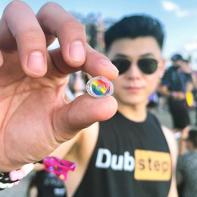 Eargasm High Fidelity Earplugs with Rainbow Filters - Reusable Noise Reduction Hearing Protection Ear-Plugs with Carrying Case for Concerts, Festivals, Raves, Musicians, Live Events, Sports
