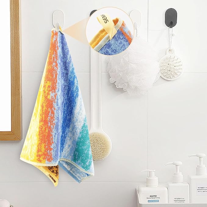 SEMAXE 12 Pack Hand Towels for Bathroom, 100% Cotton Towels with Hanging Loops, Soft & Highly Absorbent, Hand Towel Set for Gym, Shower, Hotel, Spa and Kitchen, Colorful Towel - Wheat Field Collection