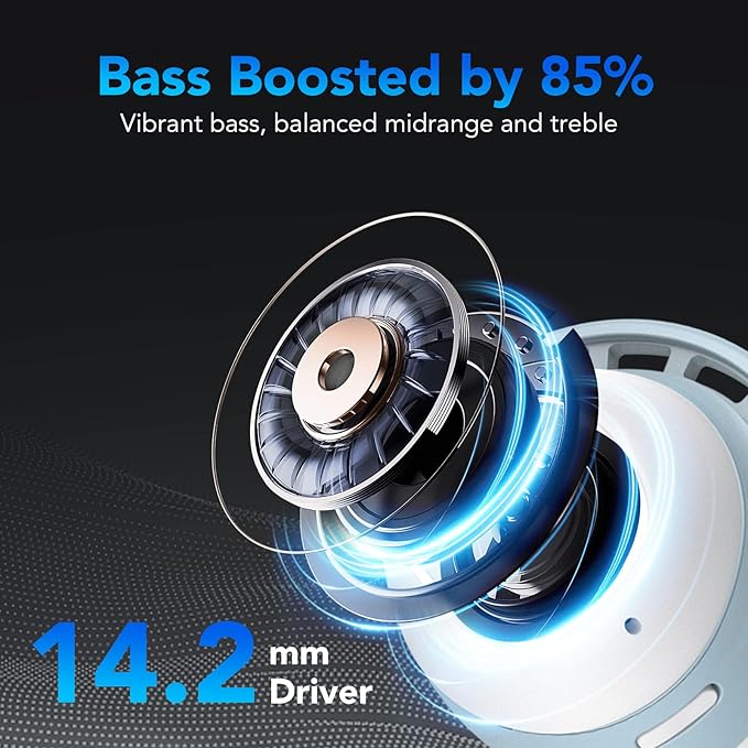Tiksounds Ear Buds Mini Wireless Earbuds, Bluetooth 5.3 Headphones Bass Stereo, 60H Playtime Noise Cancelling Earbuds with 4 Mic, IP8 Waterproof Lightweight in Ear Earphones for Running/Workout