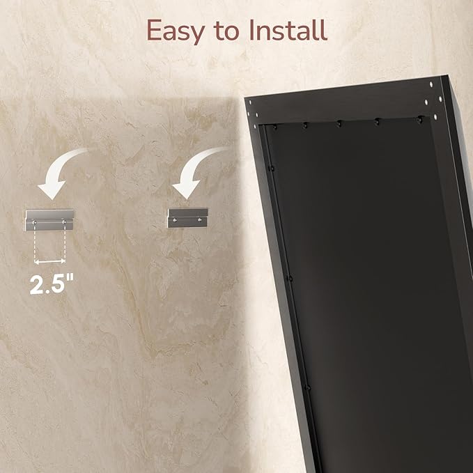 USHOWER Black Bathroom Mirrors for Over Sink, 30x36 Inch Beveled Rectangular Bathroom Vanity Mirror, Brushed Thick Aluminum Framed, Anti-Rust, 4mm Copper-Free Silver Wall Mirror