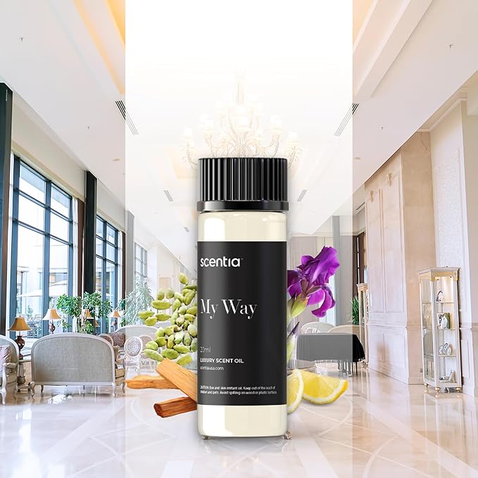 Scentia My Way Hotel Diffuser Oil Inspired by The 1 Hotel Miami Beach - 20 ml 0.67 fl oz - Fragrance Oil Blend Sandalwood, Cedar & Lemon Notes for Aromatherapy Diffusers Humidifiers, Thanksgiving Gift