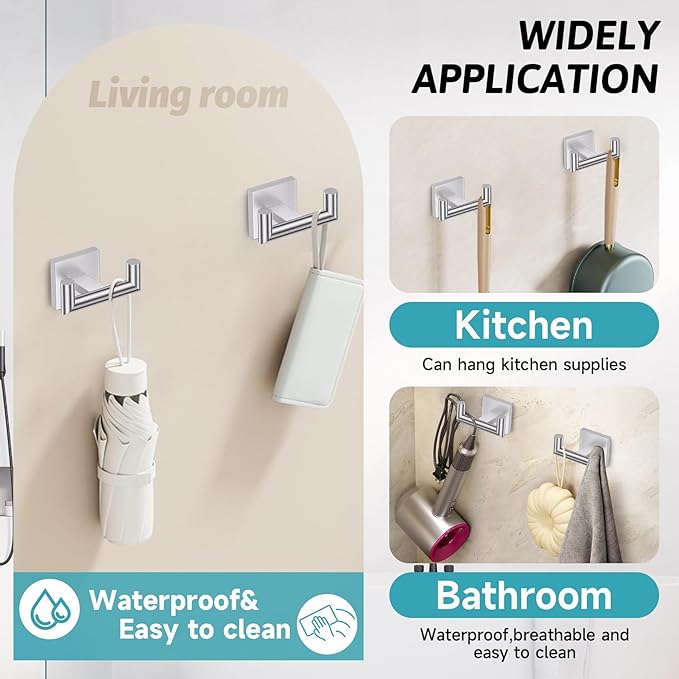 Brushed Nickel Bathroom Hardware Towel Bar Set, 5 Pieces Double Dase Toilet Paper Holder Bathroom Hardware Set, 23.6 Inch Stainless Steel Towel Racks for Bathroom Wall Mounted