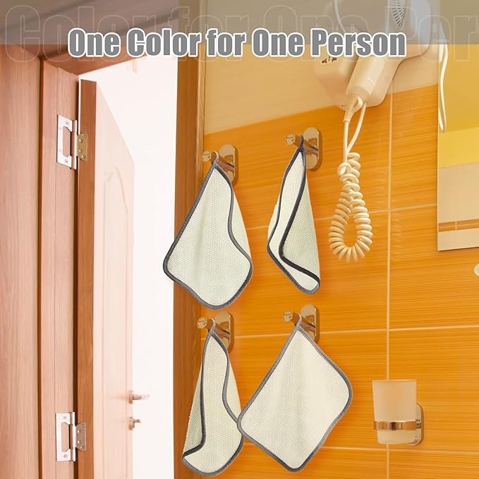 Tatuo 10 Packs Exfoliating Wash Cloths for Body and Face Facial Bath Scrub Soft Weave Loofah Towel Exfoliate Bath Towel Remove Dead Skin Wash Cloth for Women Man (Gray Edge)