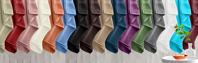 DAN RIVER Bath Towels Set of 4, 27 x 54 Inches, 100% Cotton, Larger & Lighter Weight, Quicker to Dry, Super Soft and Absorbent, Ideal Quick Dry Bath Towel for Daily Use, Purple