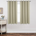 Joydeco Blackout Curtains 63 Inch Length 2 Panels Set, Thermal Insulated Long Curtains& Drapes 2 Burg, Room Darkening Grommet Drapes for Living Room Bedroom Window (W52 x L63 Inch, Light Beige)