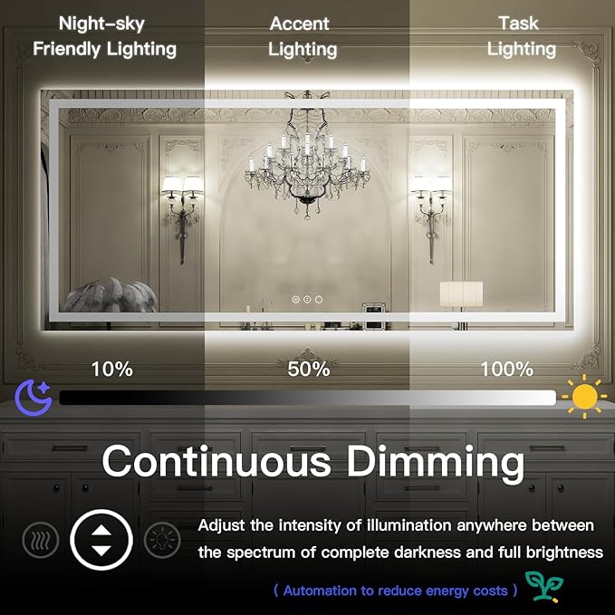 ISKM 38'' x 38'' LED Mirror for Bathroom Lighted Vanity Mirror for Wall Front Lights + Backlit LED Bathroom Mirror Anti-Fog Tempered Glass ETL Listed