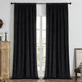 Joydeco Black 100% Blackout Curtains 90 Inch 2 Panels, Luxury Thermal Insulated Black Velvet Curtains for Bedroom Living Room, Soundproof Blackout Window Drapes, Rod Pocket & Back Tab (62W x 90L)