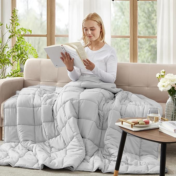 Weighted Blanket Kids (36"x48" 3lbs),Ultra Soft and Cozy Cooling Weighted Blanket Kids,Heavy Blanket with Machine Washable Soft Blanket, Grey