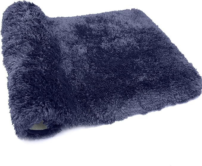 FIFU Bathroom Rugs 24" W x 36" L, Bath Mat for Bathroom, Bedroom, Laundry Room & Kitchen, Non-Slip Rubber Latex Backing, Extra Soft and Absorbent Microfiber Carpet, Machine Washable Rug, Navy Blue
