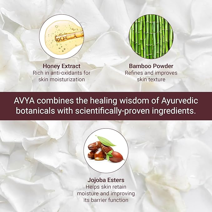 AVYA Honey + Amber Exfoliating Scrub (Travel Size - 1 fl oz) - Deep Cleansing with Honey's Antioxidant Power and Bamboo for Refined Texture and Intense Moisturization