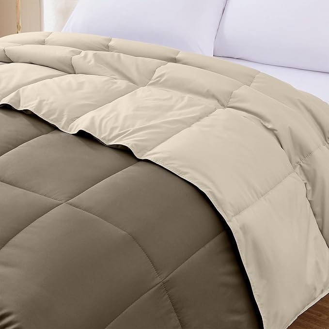 Modern Threads Down Alternative Reversible Comforter Taupe/Champagne California King
