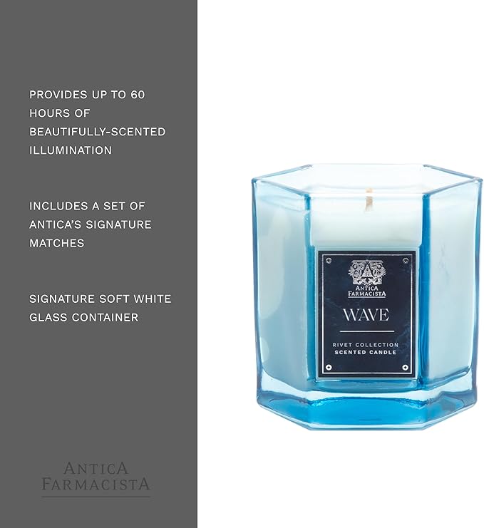 Antica Farmacista Luxury Scent Candle - Decorative Home Candle - Long-Lasting & Premium Scented - Luxury Gift - Wave, 9 oz