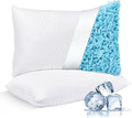 NTCOCO Cooling Bed Pillows for Sleeping Shredded Memory Foam Adjustable Gel for Side Stomach Back Sleepers Washable Removable Cover Cover Queen Size Pack of 2
