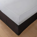 Queen Bed Skirt, Wrap Around Bed Skirt with Pleated Corner, 18 Inch Drop Pleated Waffle Weave Bedskirts, Anti-Slip, Microfiber, Black, 18'' Queen