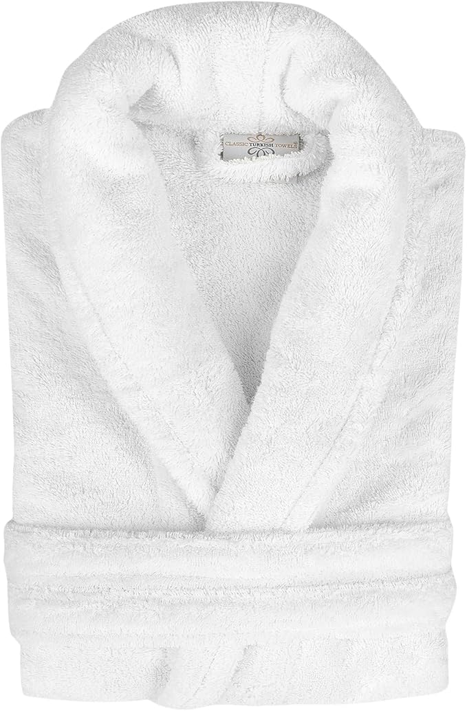 Classic Turkish Towels CTT Premium 100% Turkish Cotton Terry Cloth Bath Robe for Women & Men, Soft & Plush Long Unisex Robe