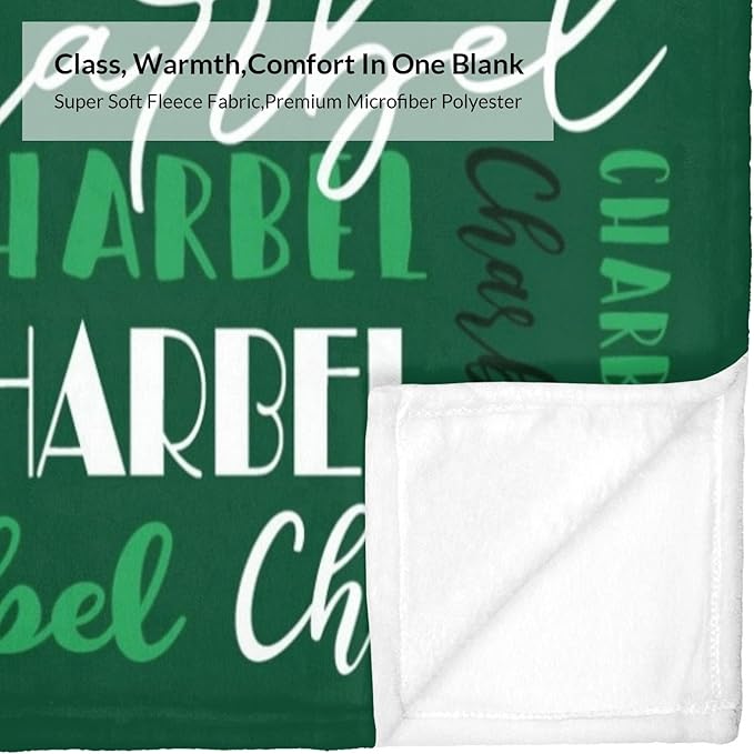Name Blanket Personalized Blanket for Adult Kids Flannel Customize Throw Blanket Custom (Color 19, 50 x 60 Inches)