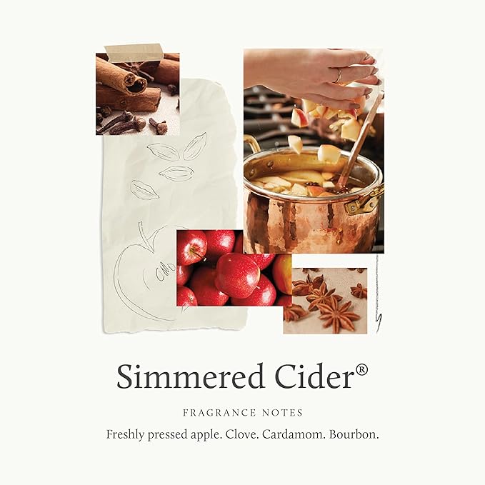 Thymes Simmered Cider Harvest Red 4-Wick Candle – Warm & Spicy Scented Candle with Notes of Freshly Pressed Apple, Clove, & Cardamom – Luxury Home Fragrance – Fall Decor – Red with Gold Lid (21 oz)