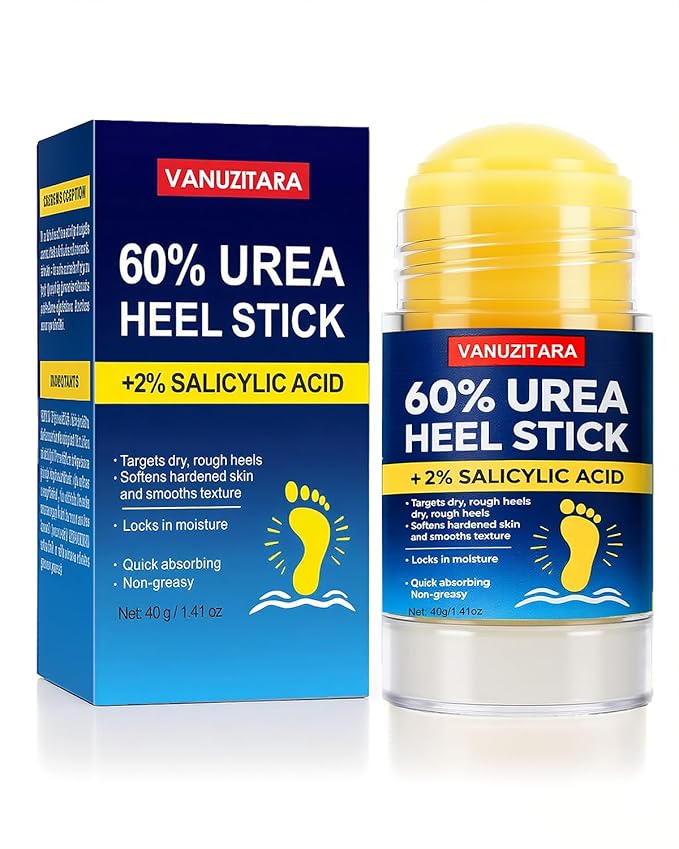 Urea Cream 60% with 2% Salicylic Acid, Foot Cream 60 Percent for Feet & Hands, Maximum Strength Urea Stick for Rough, Dry Cracked Feet Hands Elbows, Callus Remover, Skin Softener Balm 1.41oz