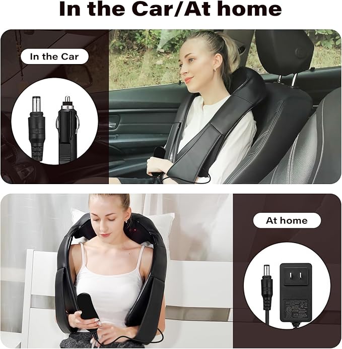 Neck Massager Back Massage with Heat,Shiatsu Shoulder Massager for Neck,Back,Shoulder,Foot and Leg Muscle Relax,Electric Deep Tissue 3D Kneading Massager,for Women Men Mom Dad