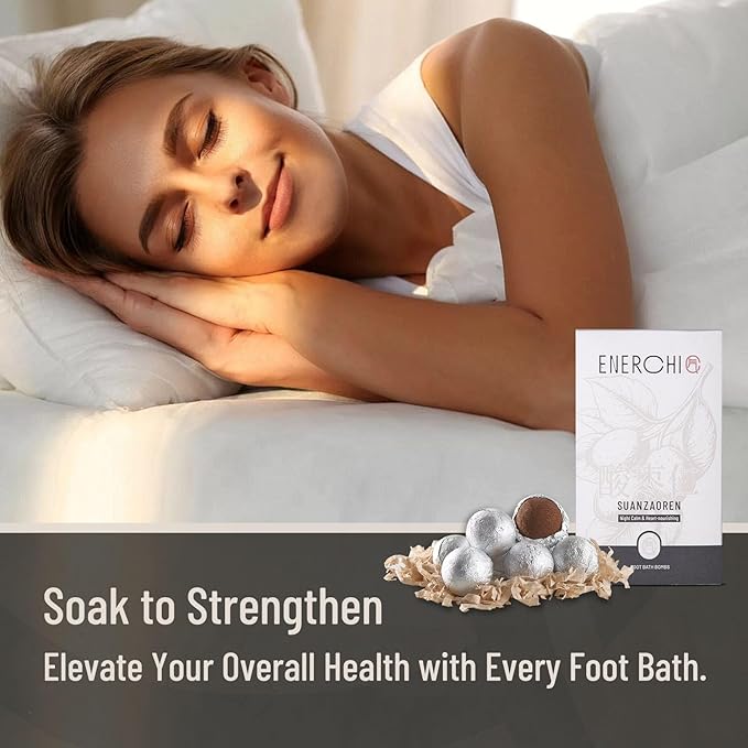 Deep Relaxation Herbal Foot Soak, Soothes Tired Feet, Stress Relief, Natural Jujube Seeds & Sandalwood, Soothing Foot Spa Soak, Night Calming Herbal Foot Bath for Home Wellness Routine