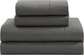 LANE LINEN 100% Organic Cotton 3Pc Bed Sheets Twin Size, Classic Percale Weave, Soft & Comfy Fully Elasticized Naturally Cooling Cotton Sheets, Low Pill Machine wash Twin Sheet Set- Charcoal