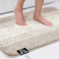 GORILLA GRIP Ultra Soft Plush Bathroom Rugs with Textured Rubber Backing, 34 x 24 Absorbent Quick Dry Bath Mat, Machine Washable Shower Mats, Home Décor Accessories Bathmat Rug Essentials, Beige