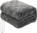 Electric Heated Blanket Throw - 50"x60" Heating Blanket Throw House Warming Gifts New Home, Ultra Soft Warm Flannel Sherpa Fast Heat,8 Heat Level 10 Hours Auto-Off ETL Certified