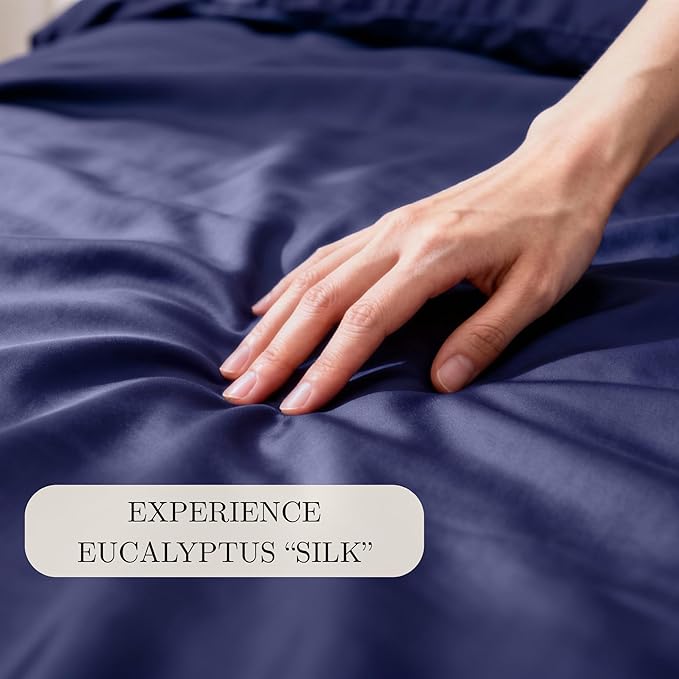 CASILVA Eucalyptus Sheets - Infused with Silver for Anti-Odor, Softer Than Silk Fibers, More Cooling Than Cotton - Perfect for Hot Sleepers & Sensitive Skin - 100% Tencel Lyocell - King Sheet Set