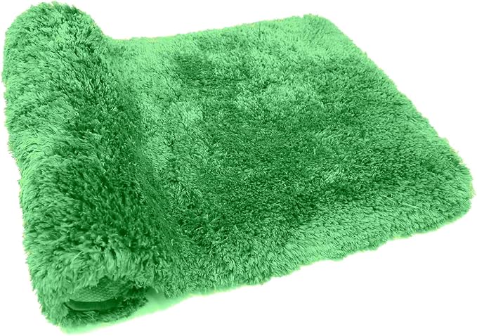 FIFU Bathroom Runner Rug 24" W x 48" L, Bath Mats for Bathroom, Bedroom & Kitchen, Non-Slip Rubber Latex Backing, Comfort & Soft Shower Bathmat & Carpet for Sink, Home & Hallways, Green