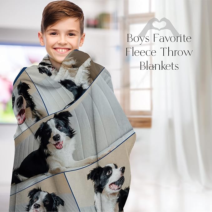 Ships Next Day, Custom Blanket with Picture - Printed in USA, Personalized Photo Blanket (Fleece – 60x80)