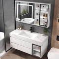 White 32IN Modern Bathroom Vanity - Wall-Mounted Bathroom Storage Cabinet & Bathroom Vanity with Sink, Bathroom Medicine Cabinet Wall Mounted, Defogging & Led Lighting | Bathroom Cabinet Slim