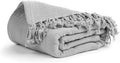 Salt Earth 100% Cotton Muslin Throw Blanket, Gauze Blanket 50"X60" Throw with Tassel 4 Layered for Couch, Bed, Living Room, Lightweight & All Seasons Blankets & Throws, Skin Friendly(Scottish Grey)