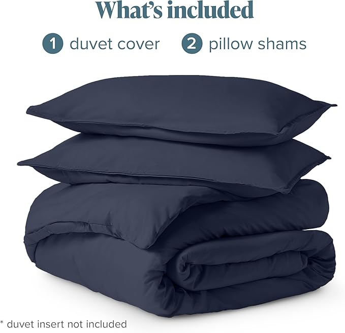 Bare Home Bedding Duvet Cover King Size - Premium 1800 Super Soft Collection - Lightweight, Cooling - Soft Breathable Bedding Duvet Cover (King, Midnight Blue)