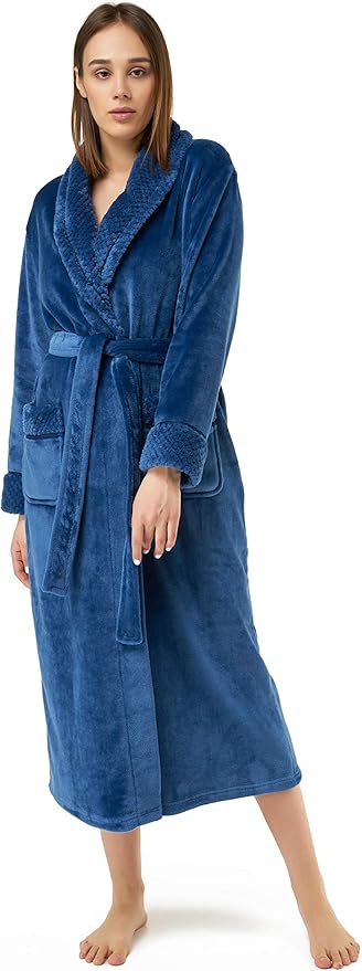 Turquaz Oversize Plush Robes For Women, Soft Warm Fleece Bathrobe for Women