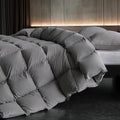 Down Fibers Comforter King Size,Luxurious All Seasons Hotel Collection Duvet Insert,54 Oz High Bulkiness Medium Warmth,Fluffy & Breathable for Bedroom, Guestroom, Hotel (Grey,106x90)