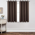 Joydeco Blackout Curtains 45 Inch Length 2 Panels Set, Thermal Insulated Long Curtains& Drapes 2 Burg, Room Darkening Grommet Drapes for Living Room Bedroom Window (W52 x L45 Inch, Chocolate)