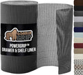 GORILLA GRIP powerGRIP Drawer Shelf and Cabinet Liner, Thick Strong Hold, Non-Adhesive Liners Protect Kitchen Cabinets and Cupboard, Bathroom Drawers, Easy Install, Breathable Mat, 17.5" x20' Charcoal
