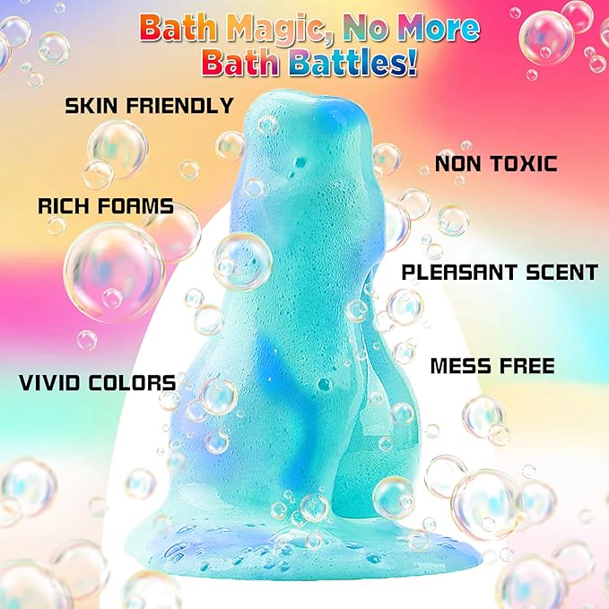 Bath Potion for Kids - 8 Pack Skin Friendly Foam Bath Toys, Colorful Foams & Bubbles Fragrance Color Potions for Kids, Best Presents, Fun & Educational - 60g/Bottle