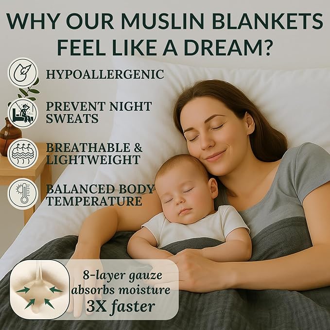 Cloud Scape Linen 100% Cotton 8 Layer Twin Size Muslin Blanket - Breatheable and Soft Winter Blanket for Bed, Couch and Sofa, Oversized Fits up to Twin XL, Best Gift Idea, 68x92, Dark Grey