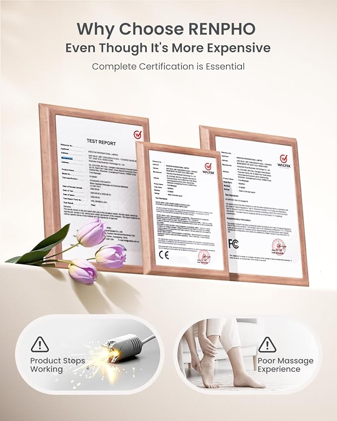 RENPHO Foot Massager Machine with Heat [2026 Upgraded], Shiatsu Foot Massager for Plantar Fasciitis, Christmas Gifts for Women, Cordless Control, Best Gifts for Women/Mom/Wife, PU